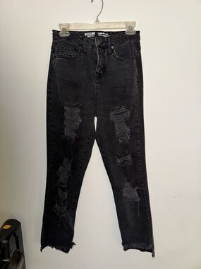 Mossimo Supply Co. Black Distressed High-Rise Skinny Jeans